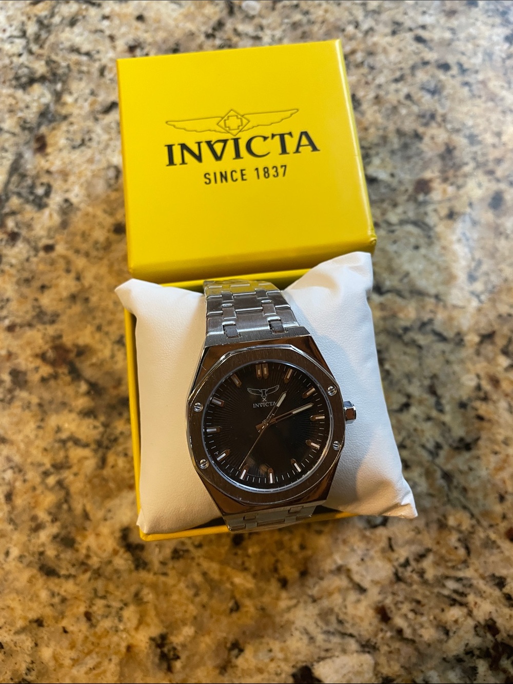 Invicta Specialty Men's Silver Stainless Steel Watch with Black Dial - Picture 1 of 3
